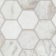 MSI Arabescato Venato White 5" Hexagon Honed Marble mosaic (SMOT-ARAVEN-5HEXH) – MSI product image