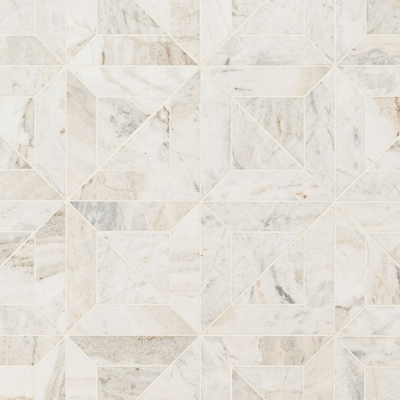MSI Surfaces  3D View Arabescato Venato Argyle Geometric Pattern Tile