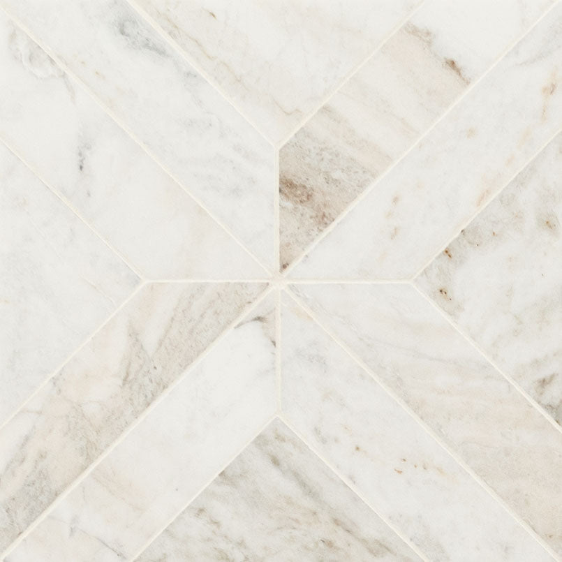 MSI Surfaces  3D View Arabescato Venato Argyle Geometric Pattern Tile
