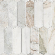 MSI Arabescato Venato White Picket Honed Marble mosaic (SMOT-ARAVEN-PKH) – MSI product image