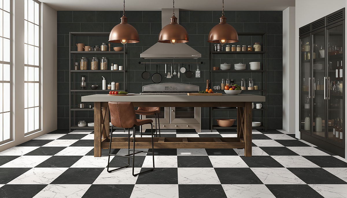 MSI Architecta Graphite 24 x 48 Matte Porcelain tile (NARCGRA2448) – MSI room scene (kitchen)