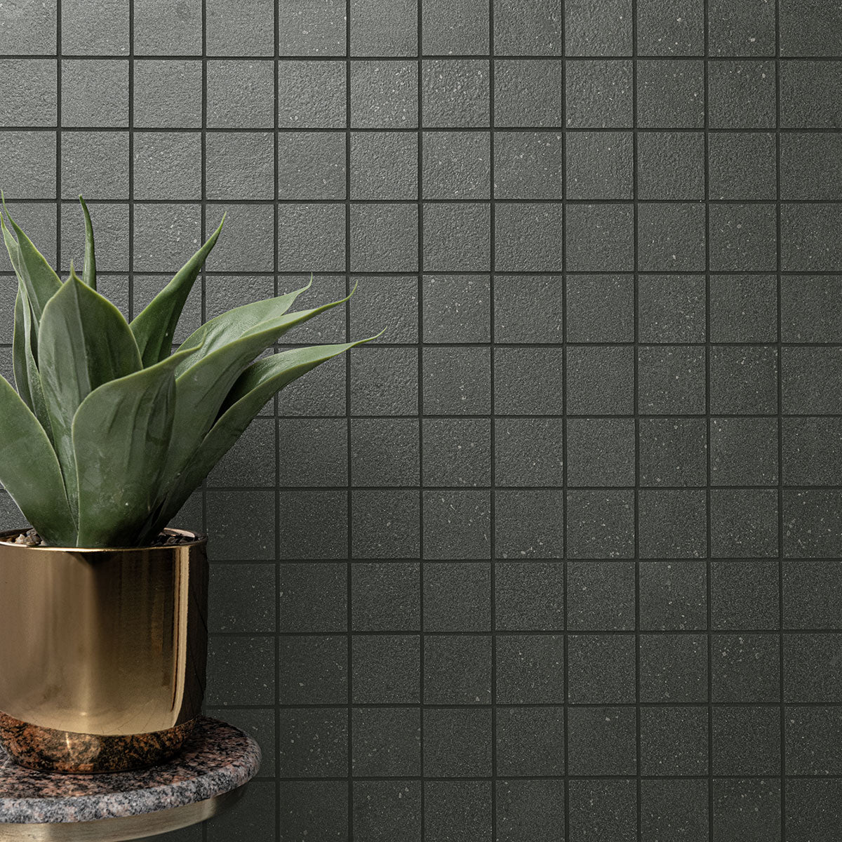 MSI Architecta Graphite 2 x 2 Matte Porcelain mosaic (NARCGRA2X2) – MSI room scene