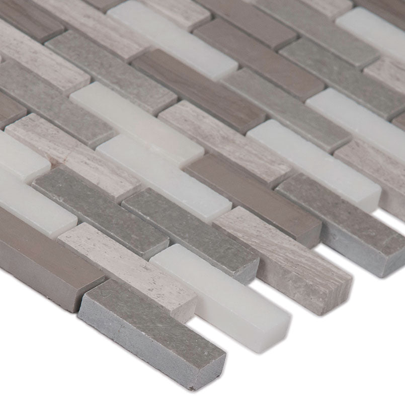 MSI Arctic Storm 0.625 x 2 Honed Marble mosaic (SMOT-AS-10MM) – MSI product image