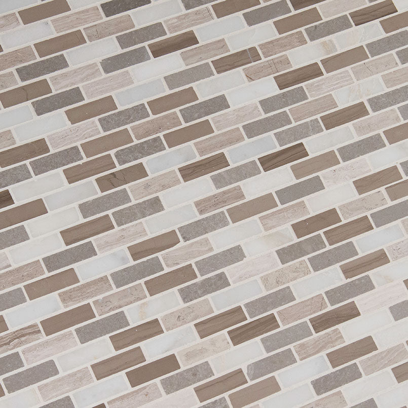 MSI Arctic Storm 0.625 x 2 Honed Marble mosaic (SMOT-AS-10MM) – MSI product image