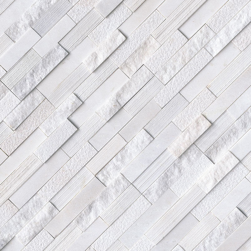 MSI Arctic White Multi Finish stacked stone 6 x 18 (LPNLMARCWHI618COR-MULTI)