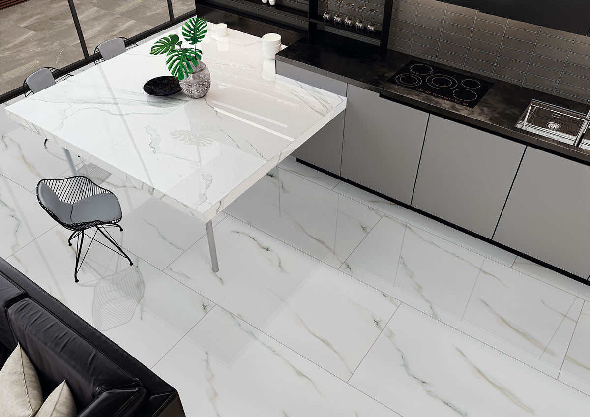 MSI Aria Bianco 12 x 24 Polished Porcelain tile (NARIBIA1224P) – MSI room scene