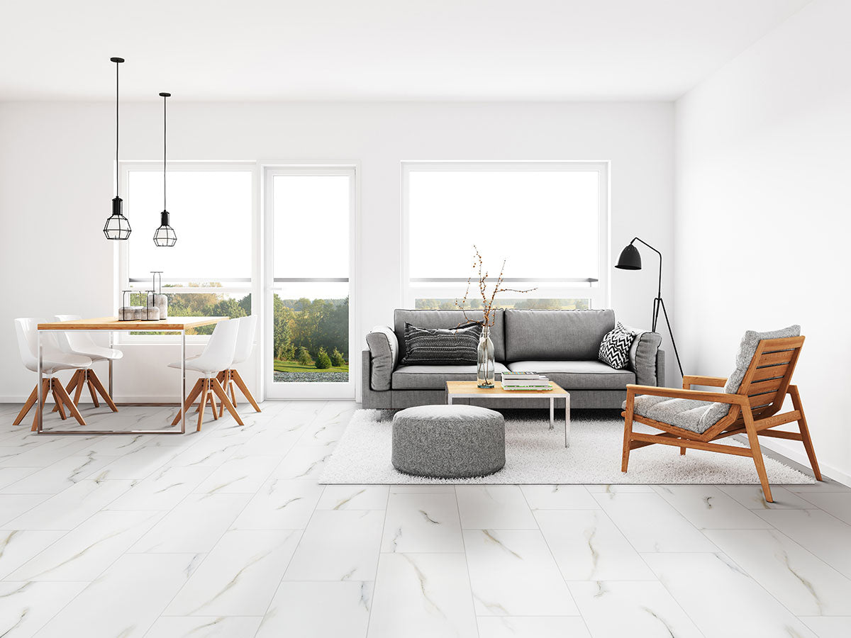MSI Aria Bianco 12 x 24 Polished Porcelain tile (NARIBIA1224P) – MSI room scene