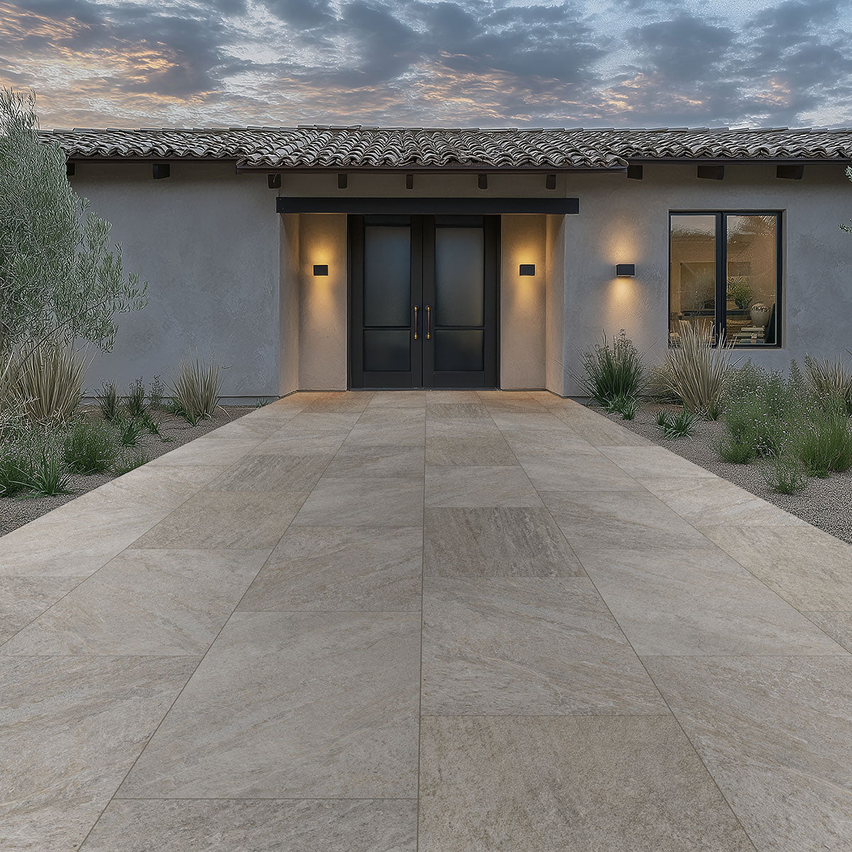 MSI Quartz Silver 24 x 48 Matte Porcelain paver (LPAVNQUASIL2448) – MSI room scene