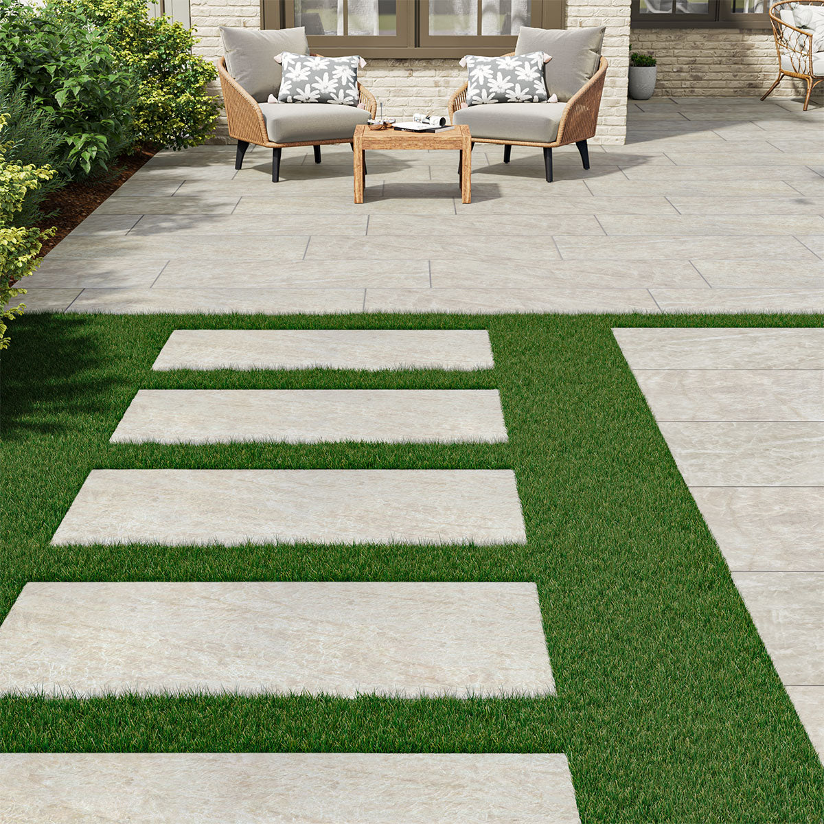 MSI Taja Ivory 24 x 48 Matte Porcelain paver (LPAVNTAJIVO2448) – MSI room scene