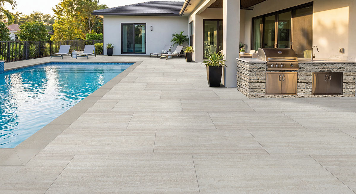 MSI Lablanca 24 x 48 Matte Porcelain paver (LPAVNCORLABLA2448-3D) – MSI room scene
