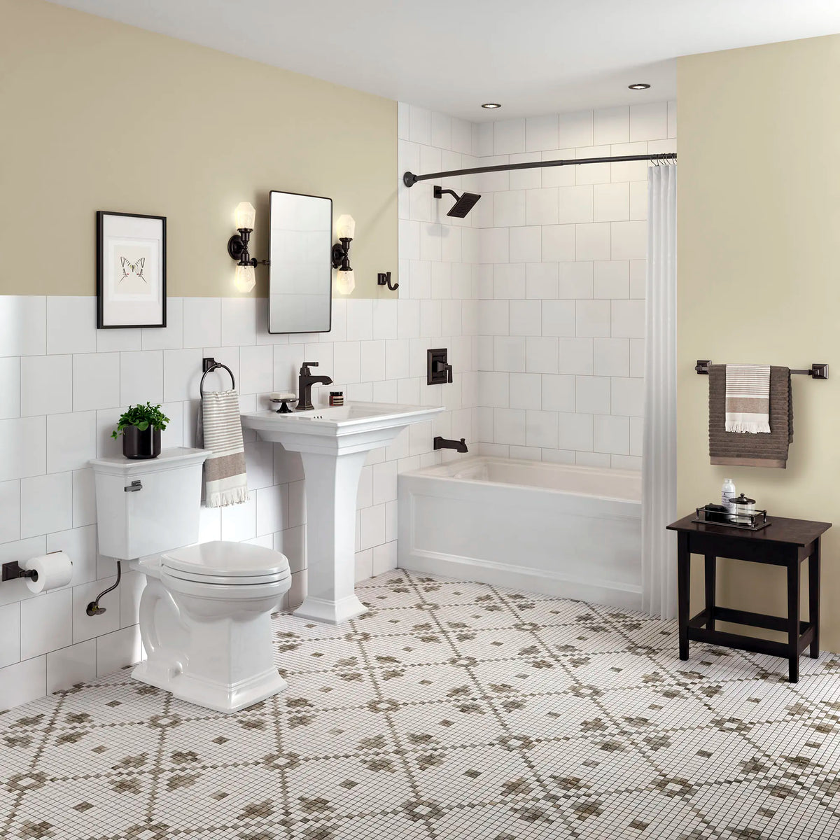 American Standard Town Square S Center Hole Only Pedestal Sink Top and Leg Combination - details