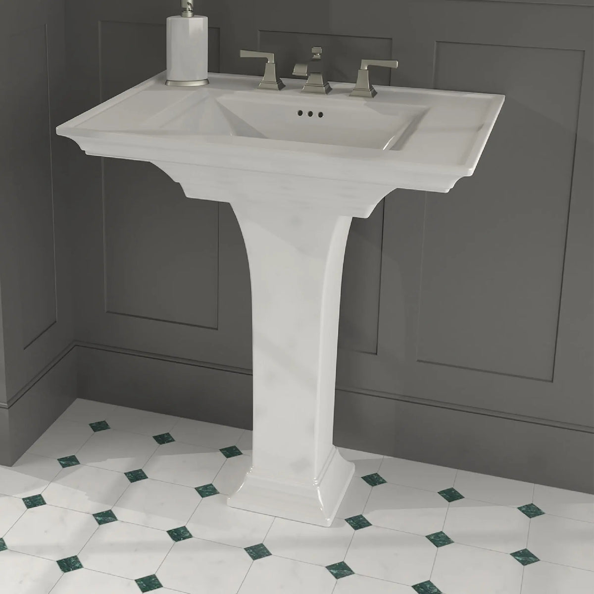 American Standard Town Square S 8-Inch Widespread Pedestal Sink Top and Leg Combination - details