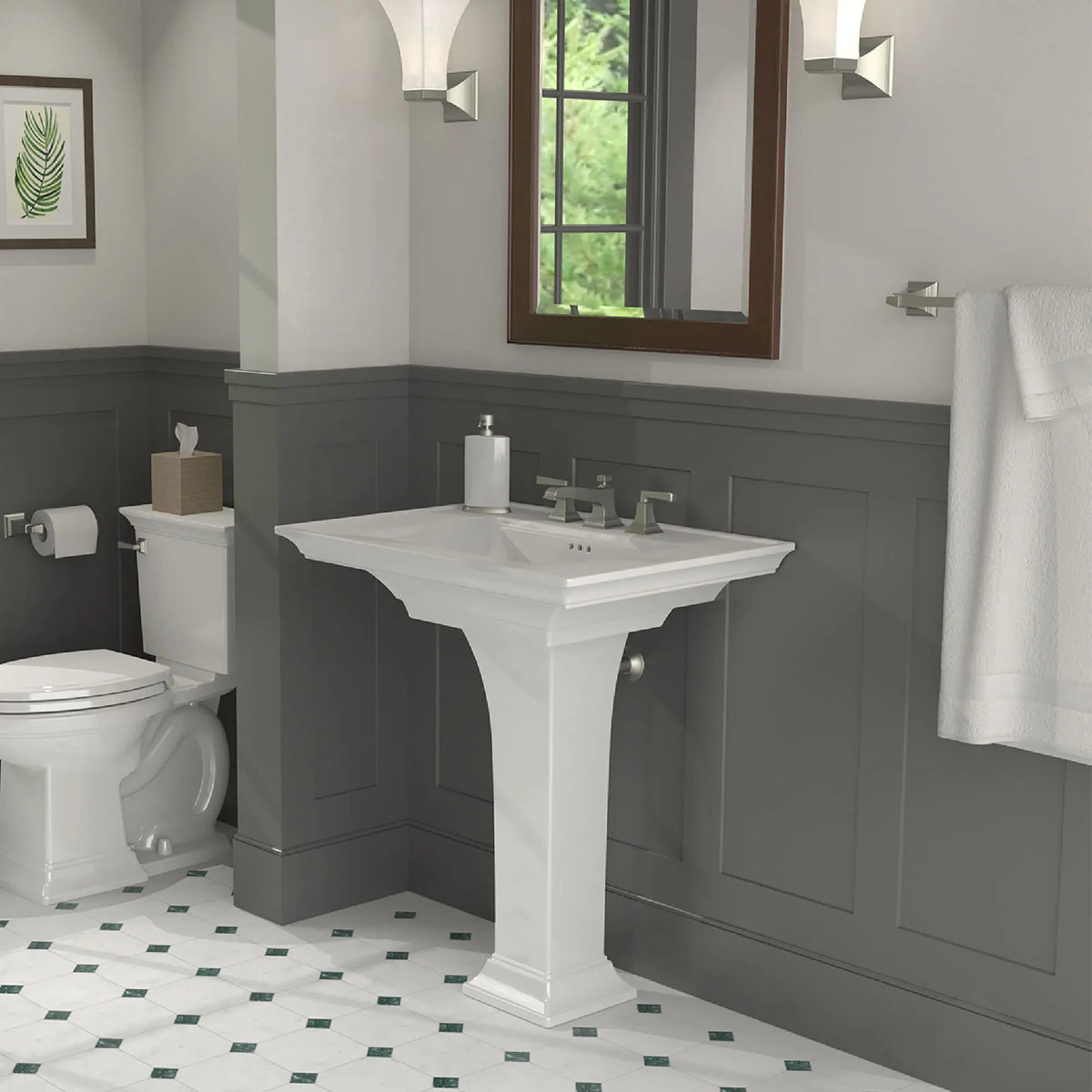 American Standard Town Square S 8-Inch Widespread Pedestal Sink Top and Leg Combination - details
