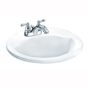 American Standard Cadet Oval Countertop Sink 4-Inch Centers with EverClean - White
