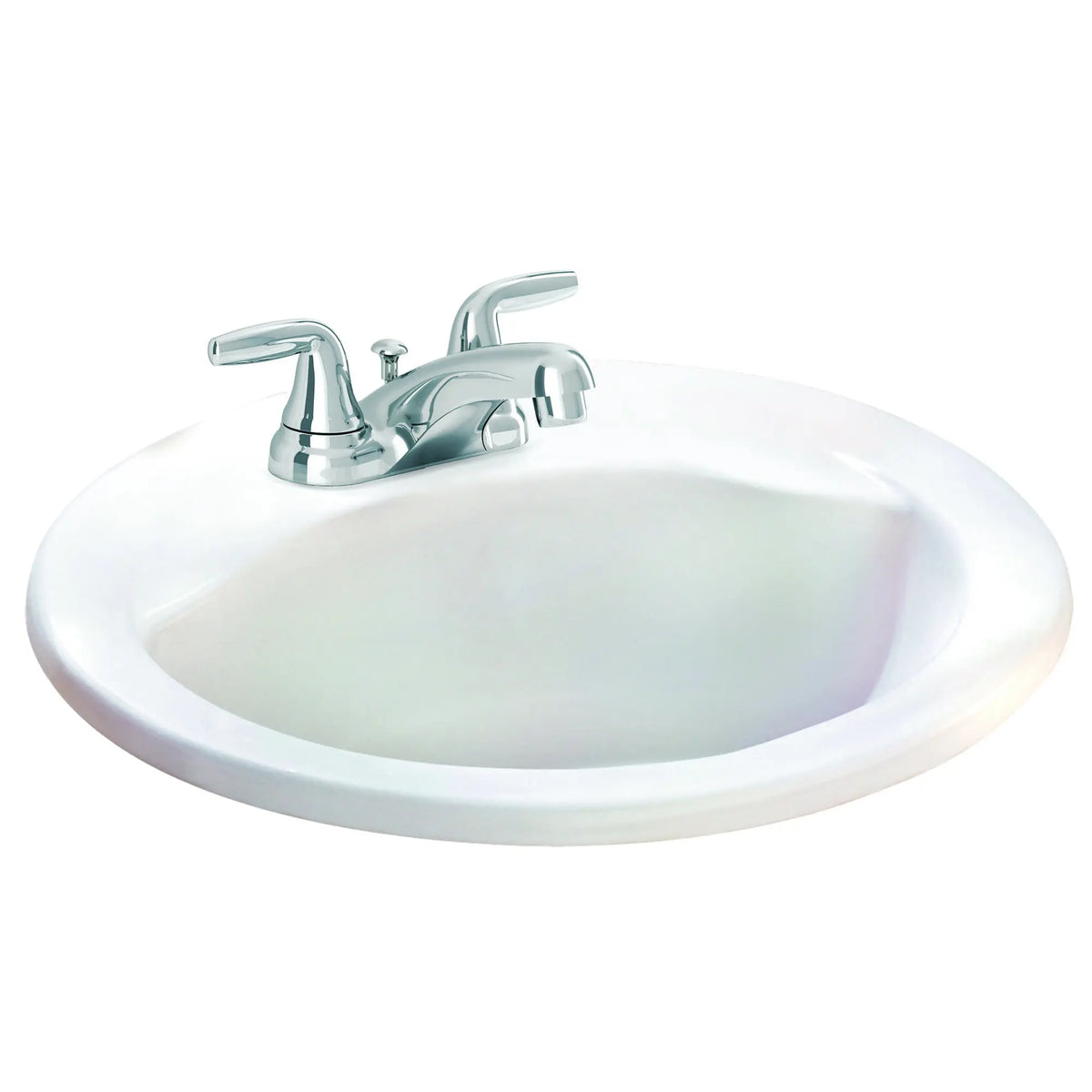 American Standard Ravenna Oval Drop-In Bathroom Sink, 4-Inch Centreset Holes - White