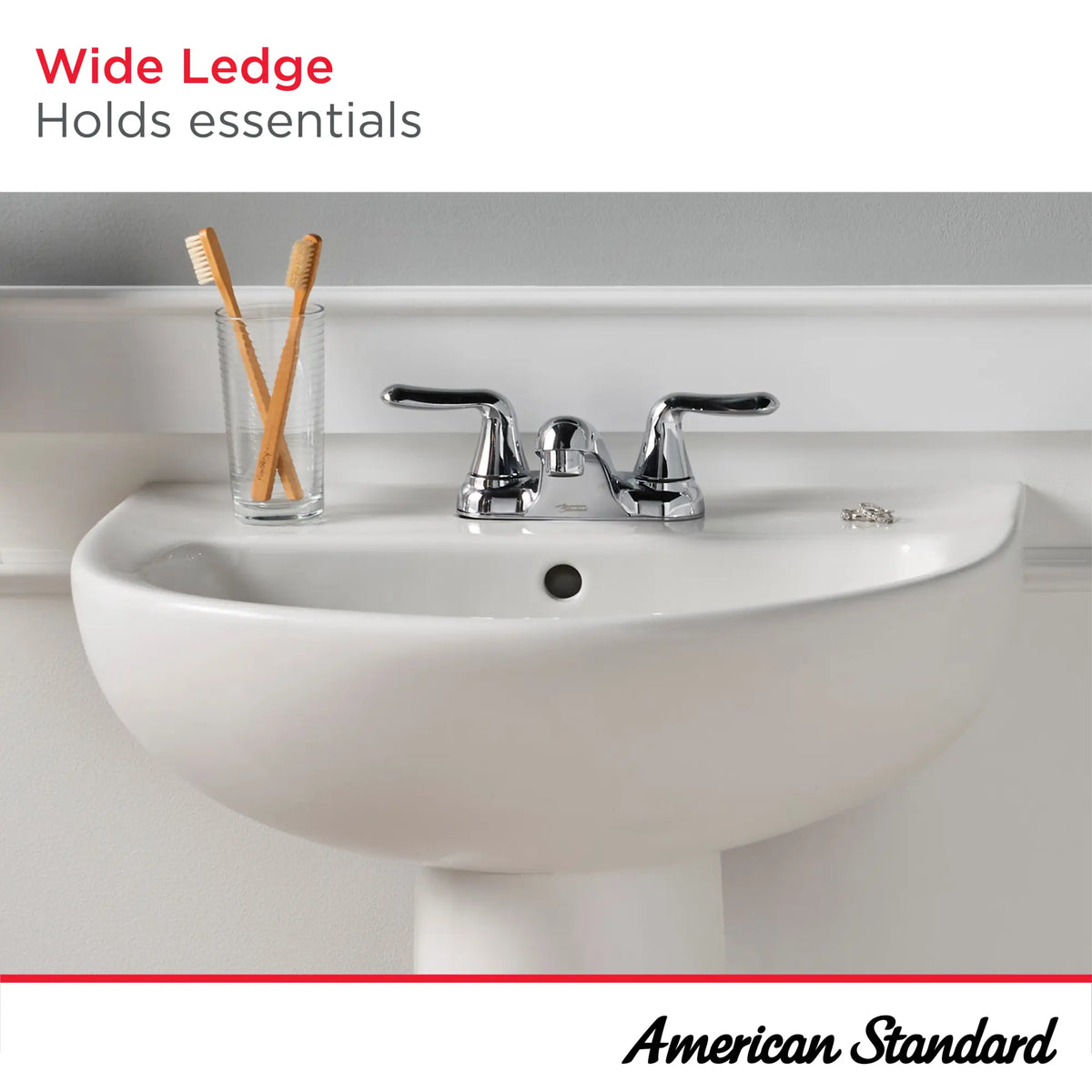 American Standard 22-Inch Evolution 4-Inch Centerset Pedestal Sink Top - details