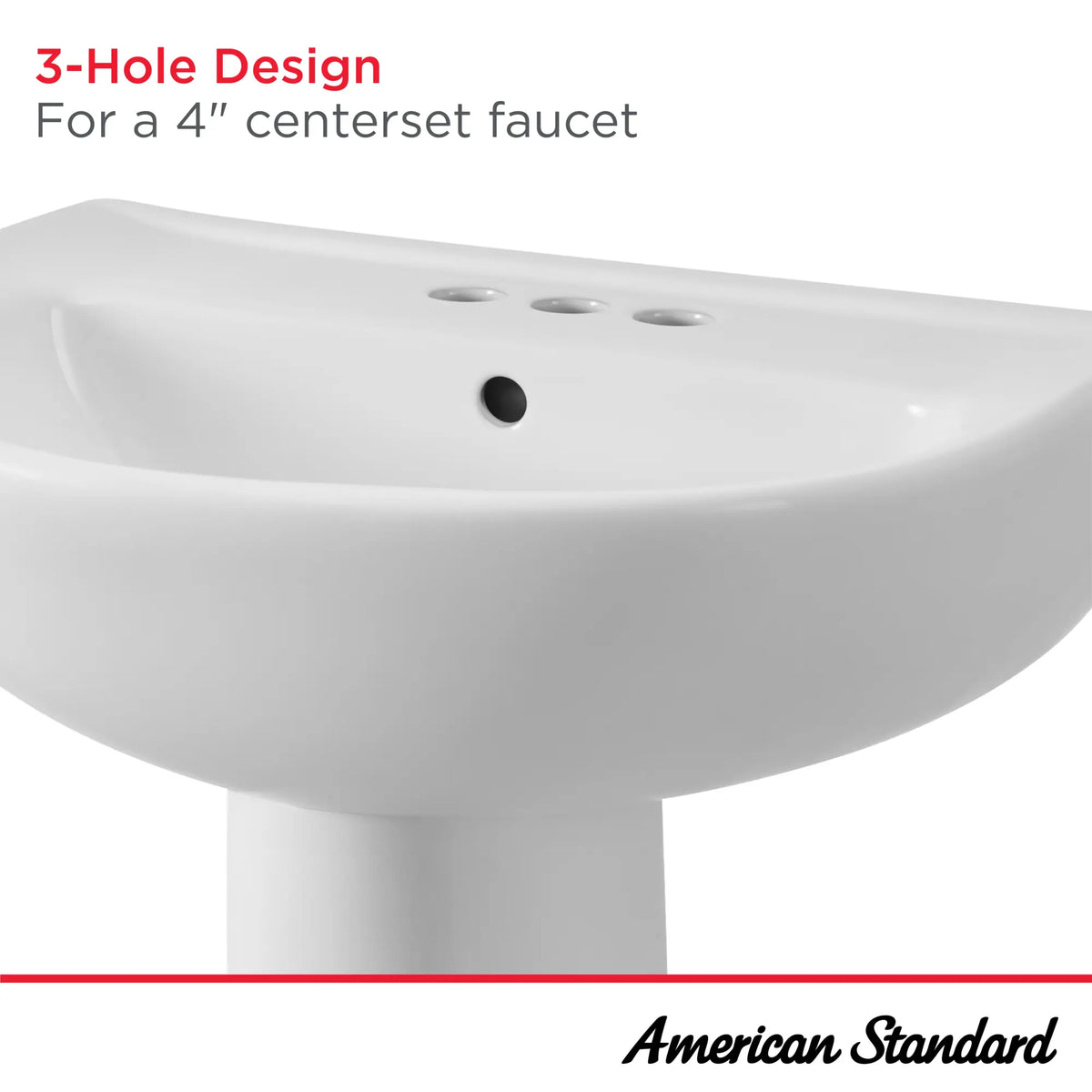 American Standard 22-Inch Evolution 4-Inch Centerset Pedestal Sink Top and Leg Combination - product view