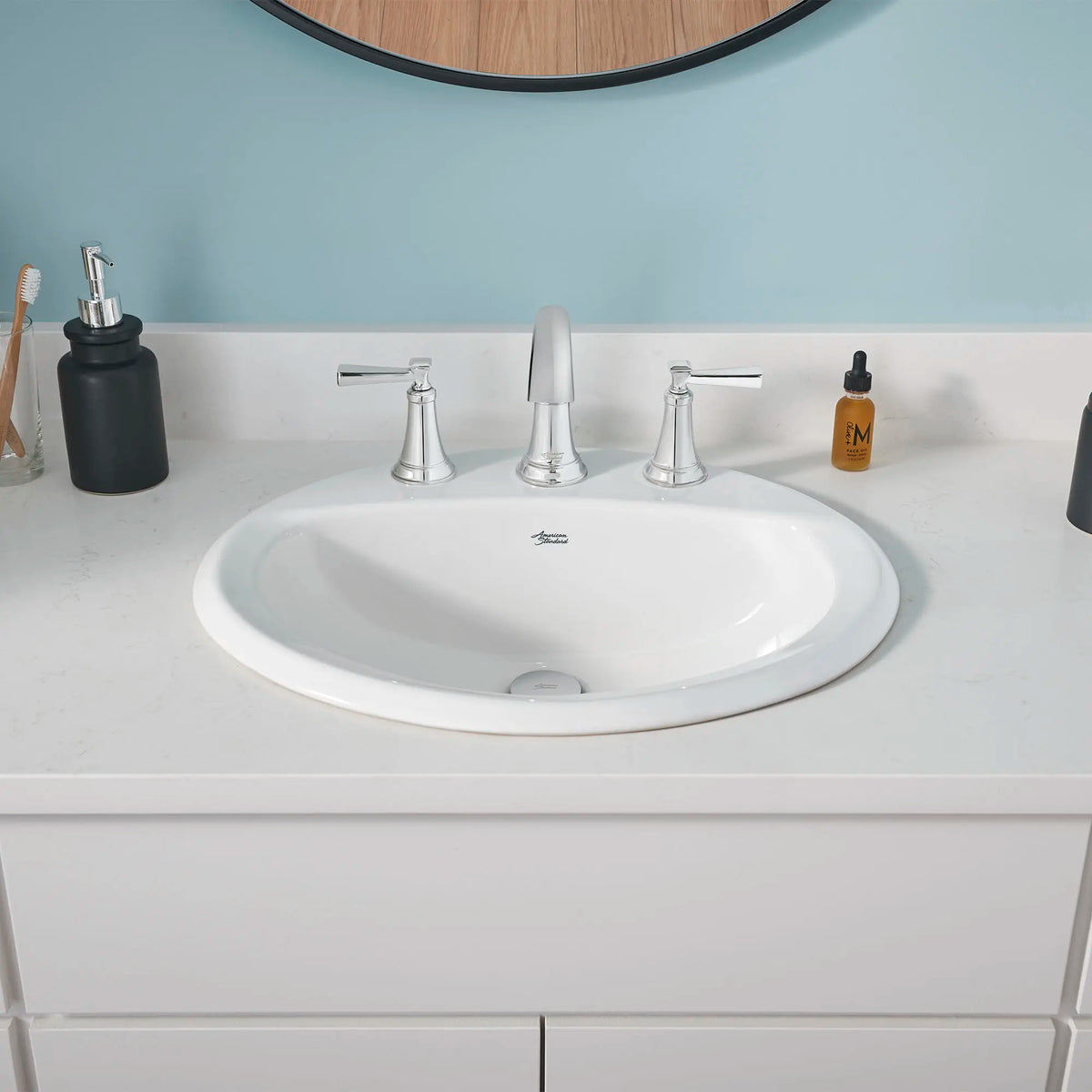 American Standard Aqualyn Drop-In Sink With 8-Inch Widespread - details