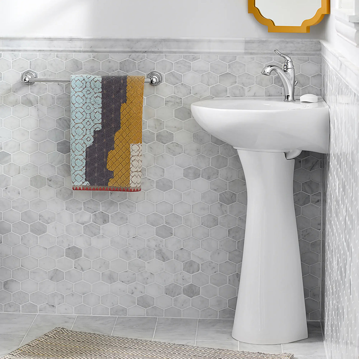 American Standard Cornice Center Hole Only Pedestal Sink Top and Leg Combination - details