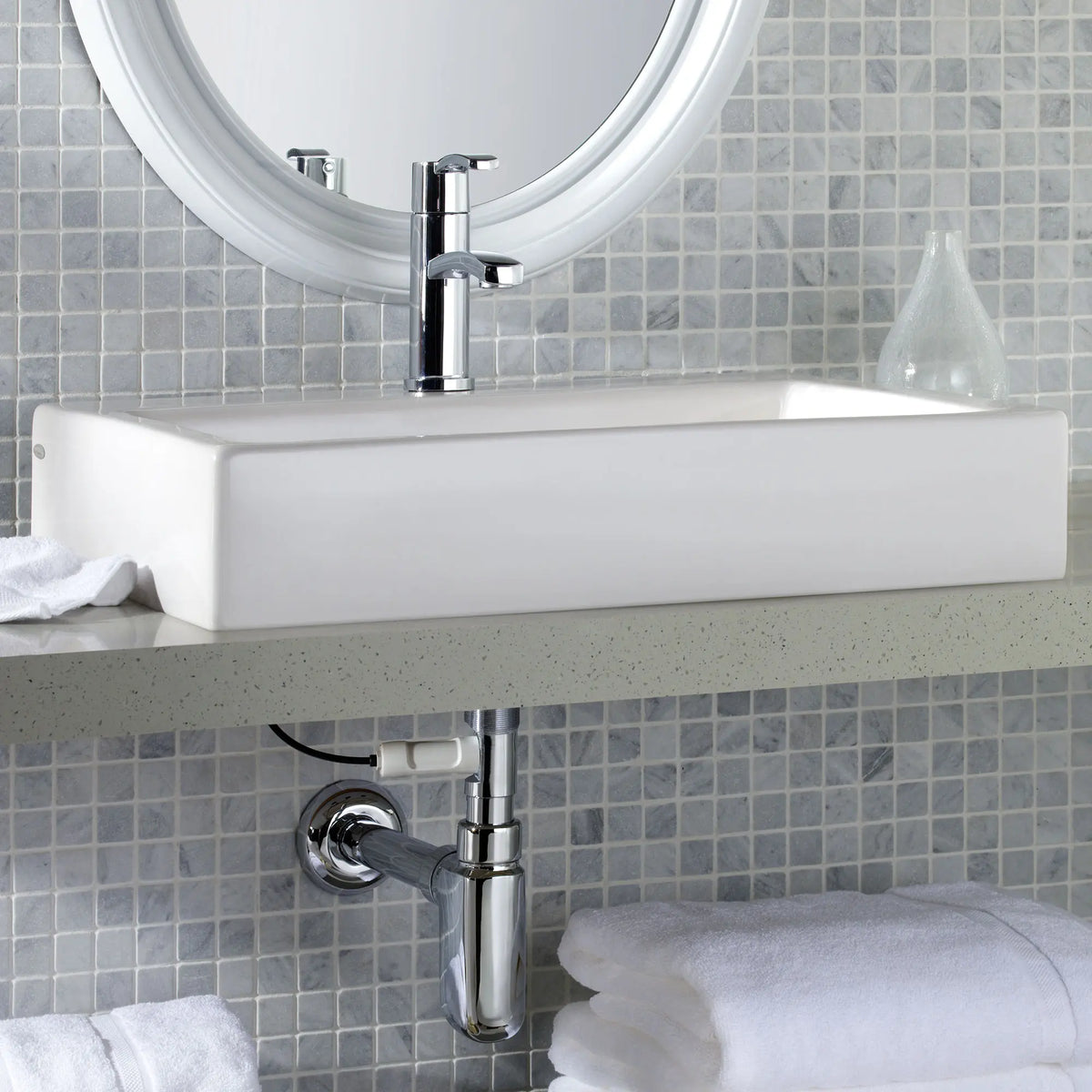 American Standard Studio 22 x 18-1/2-Inch Above Counter Sink With Center Hole Only - details