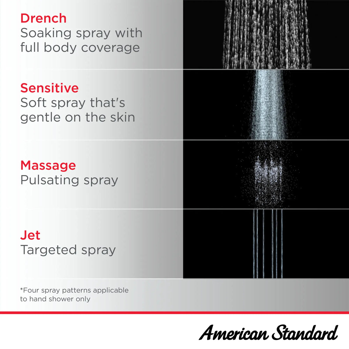 American Standard Spectra Versa 24-Inch 4-Function 1.8 gpm/6.8 L/min Hand Shower Kit - details