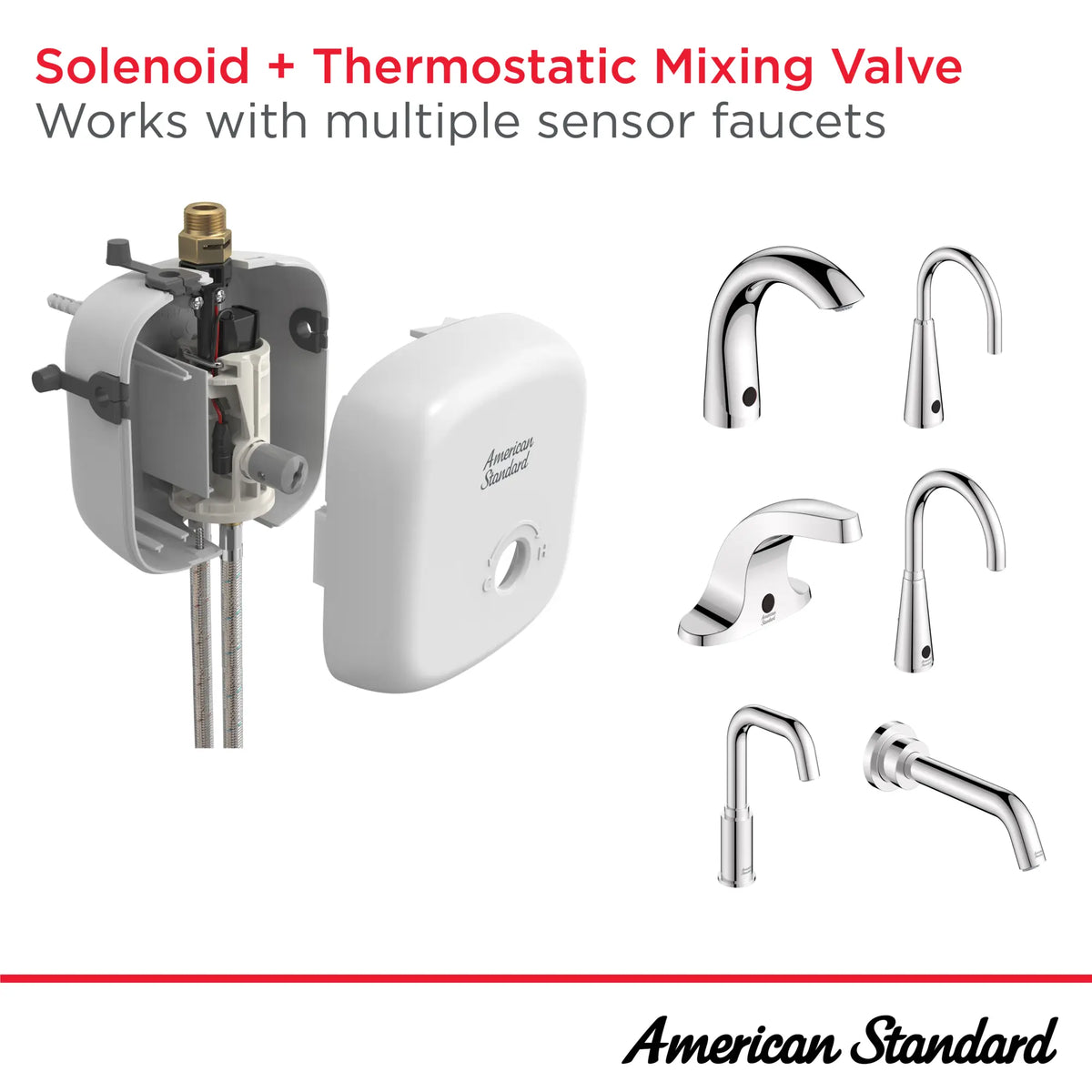 American Standard Solenoid + Thermostatic Mixing Valve Control Box, Dual Inlet - details