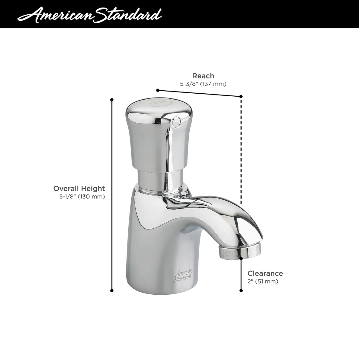 American Standard Metering Pillar Tap Faucet With Extended Spout 1.0 gpm/3.8 Lpf - details
