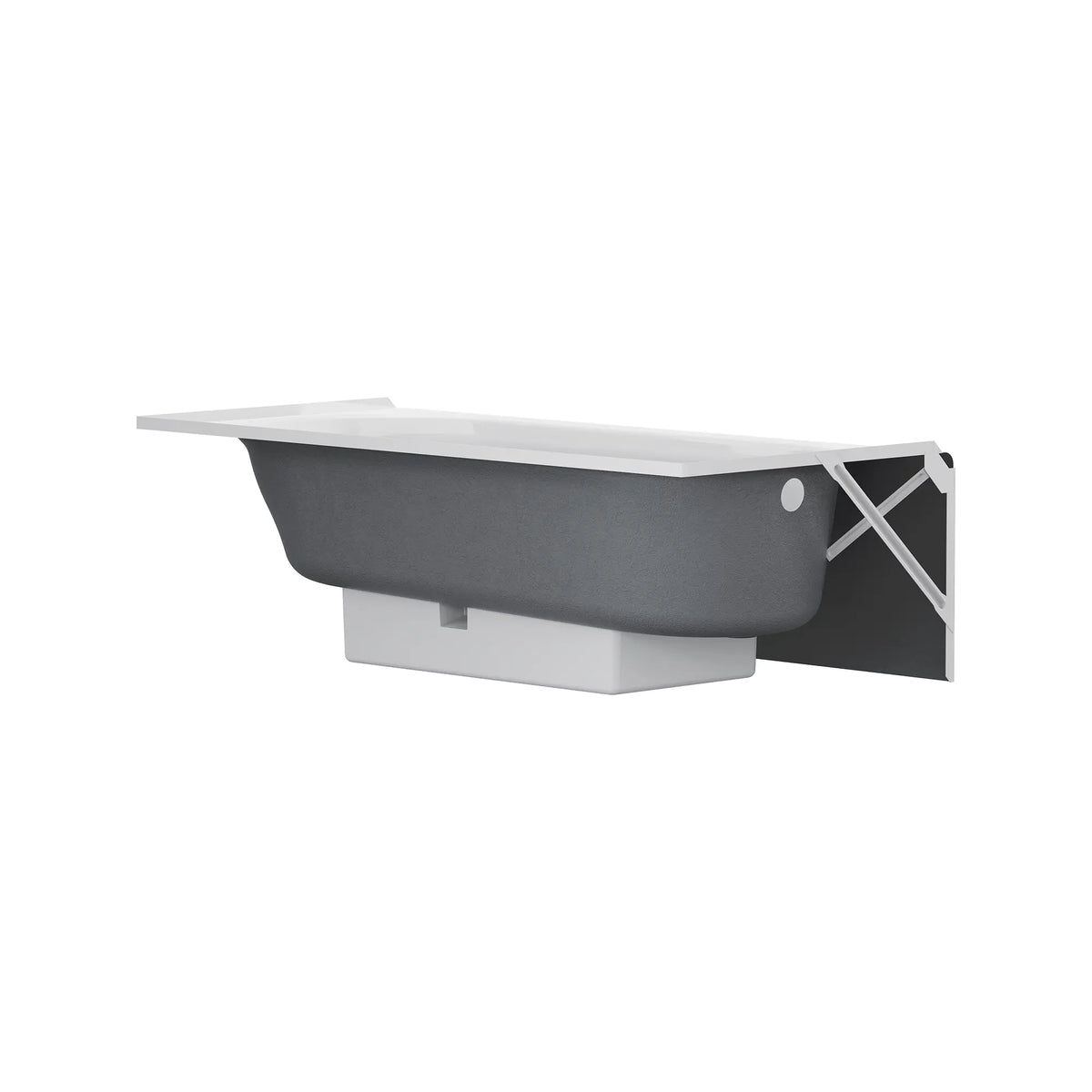 American Standard Princeton PRO Steel 60 x 30-inch Above Floor Rough Integral Apron Bathtub with Left-Hand Outlet - product view