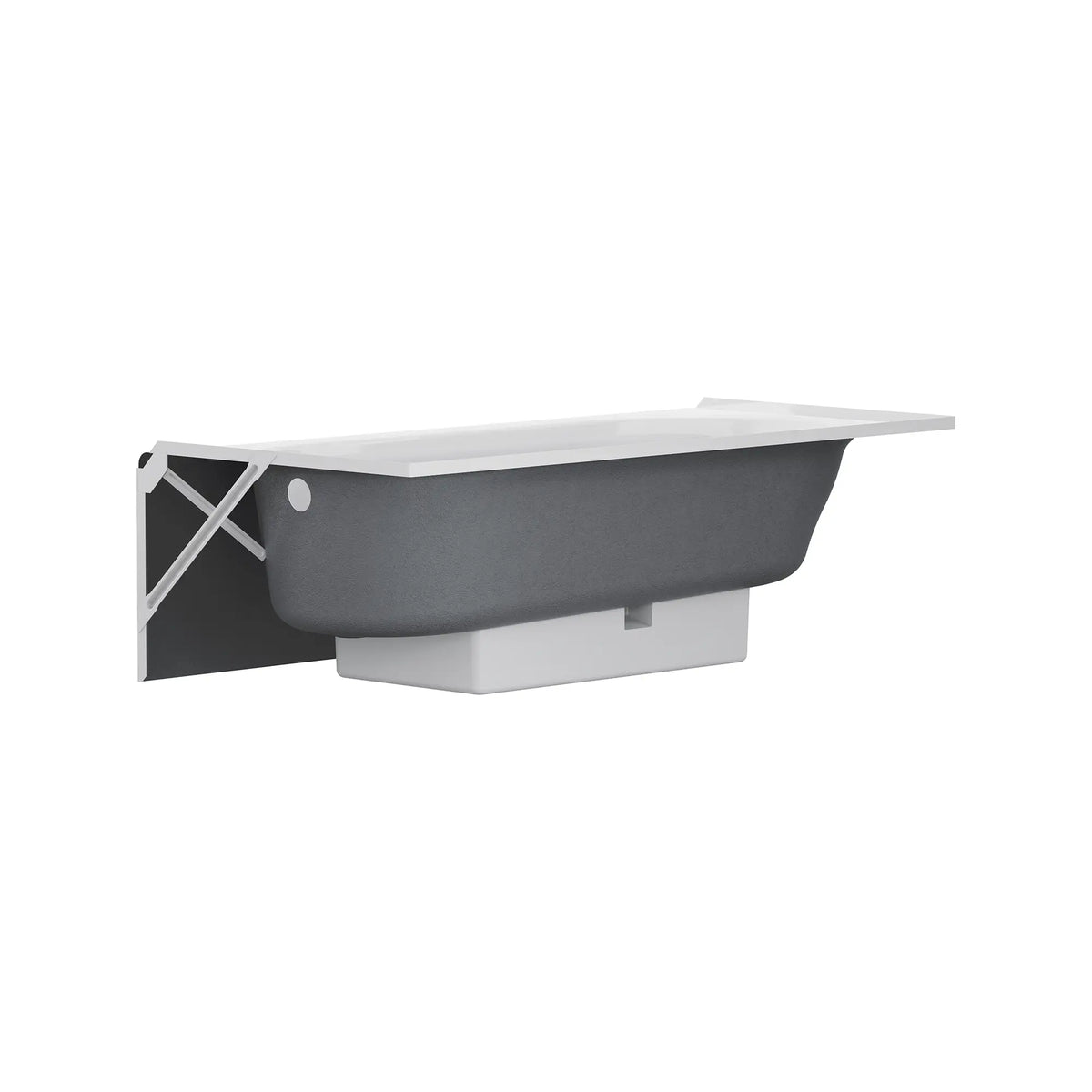 American Standard Princeton PRO Steel 60 x 30-inch Above Floor Rough Integral Apron Bathtub with Right-Hand Outlet - product view