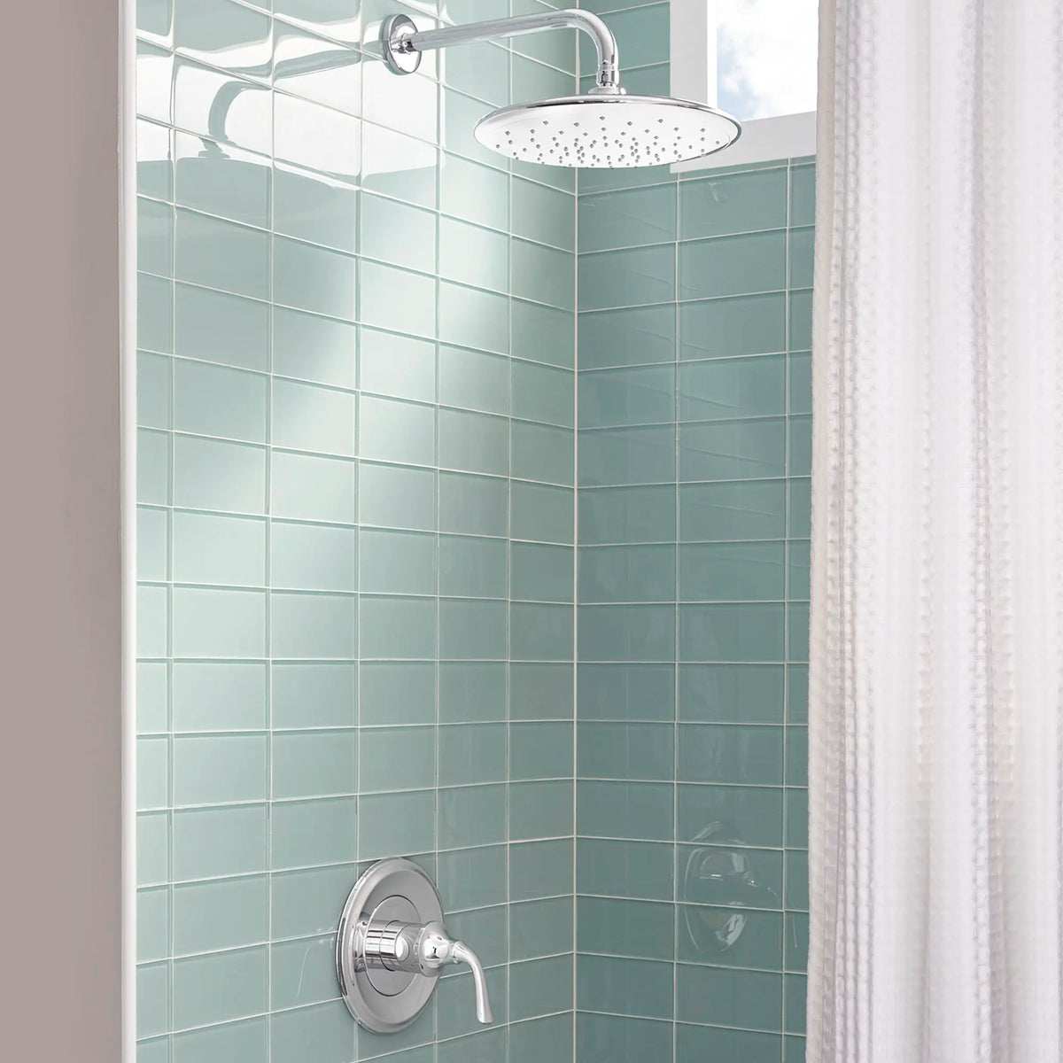 American Standard Rain 12-Inch Wall Mount Right Angle Rain Showerhead Arm - details