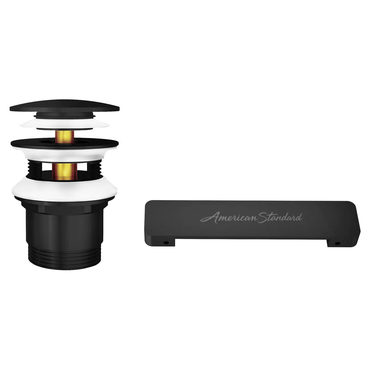 American Standard Freestanding Bathtub Overflow Cover and Drain Kit 1680100 - Matte Black