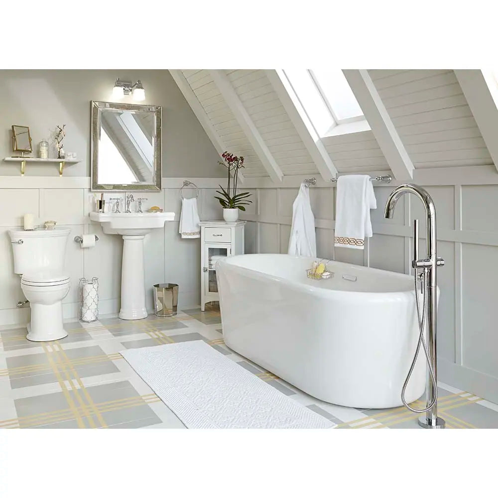 American Standard Heritage VorMax Two-Piece 1.28 gpf/4.8 Lpf Chair Height Elongated Toilet Less Seat - details