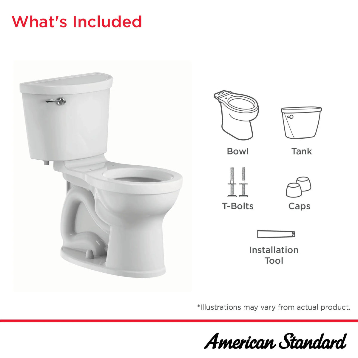 American Standard Champion PRO Two-Piece 1.6 gpf/6.0 Lpf Chair Height Round Front Toilet Less Seat - details