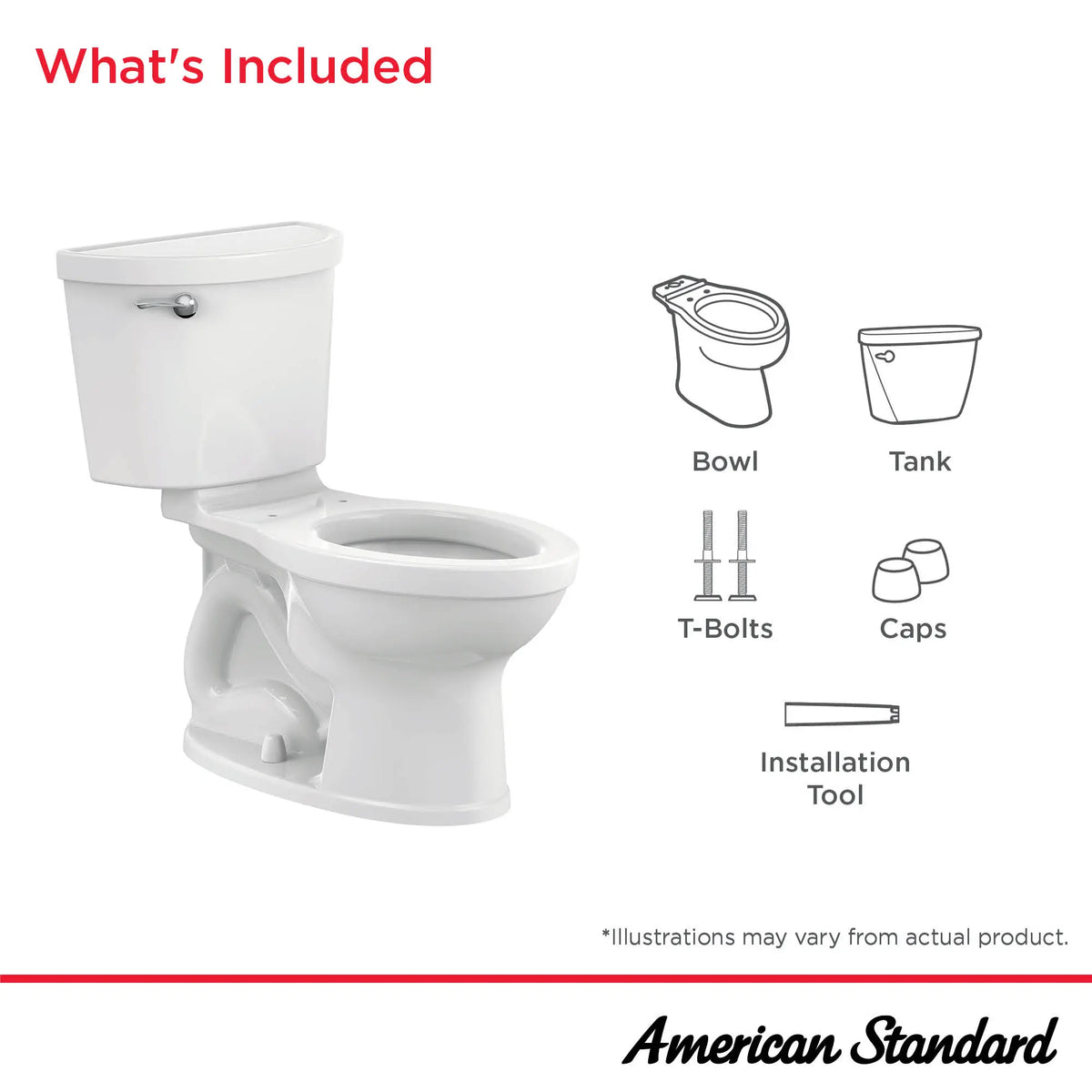 American Standard Champion PRO Two-Piece 1.6 gpf/6.0 Lpf Standard Height Elongated Toilet less Seat - details
