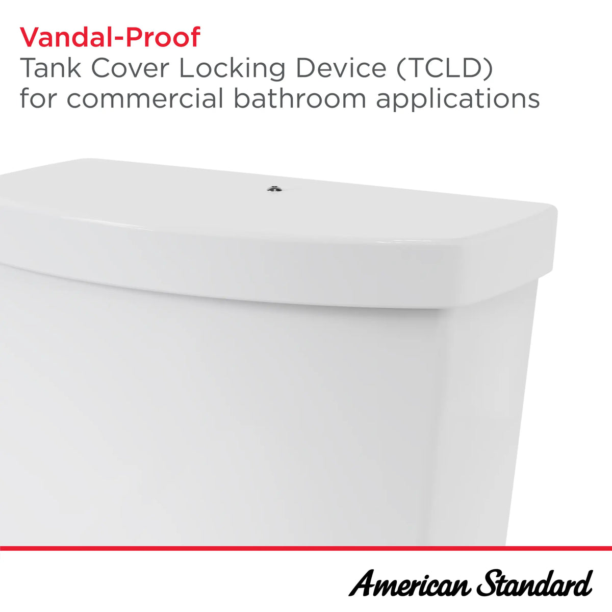 American Standard Cadet Touchless Chair Height Elongated Toilet with Locking Device - Less Seat - details