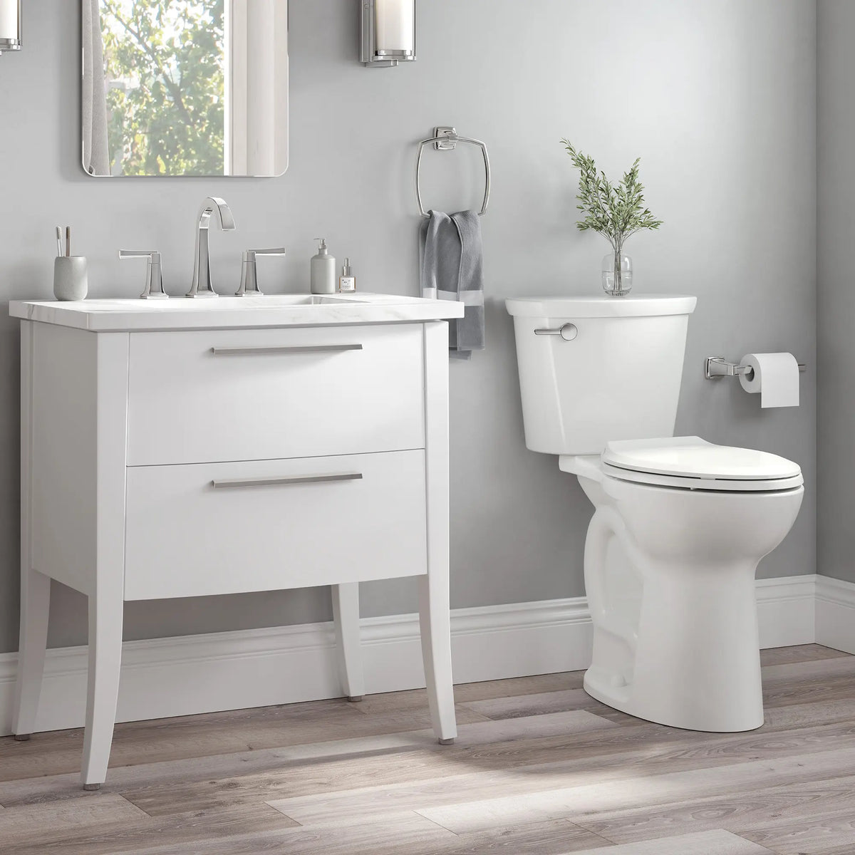 American Standard Cadet PRO Two-Piece 1.28 gpf/4.8 Lpf Extra Tall Height Elongated 10-Inch Rough Toilet Less Seat - details