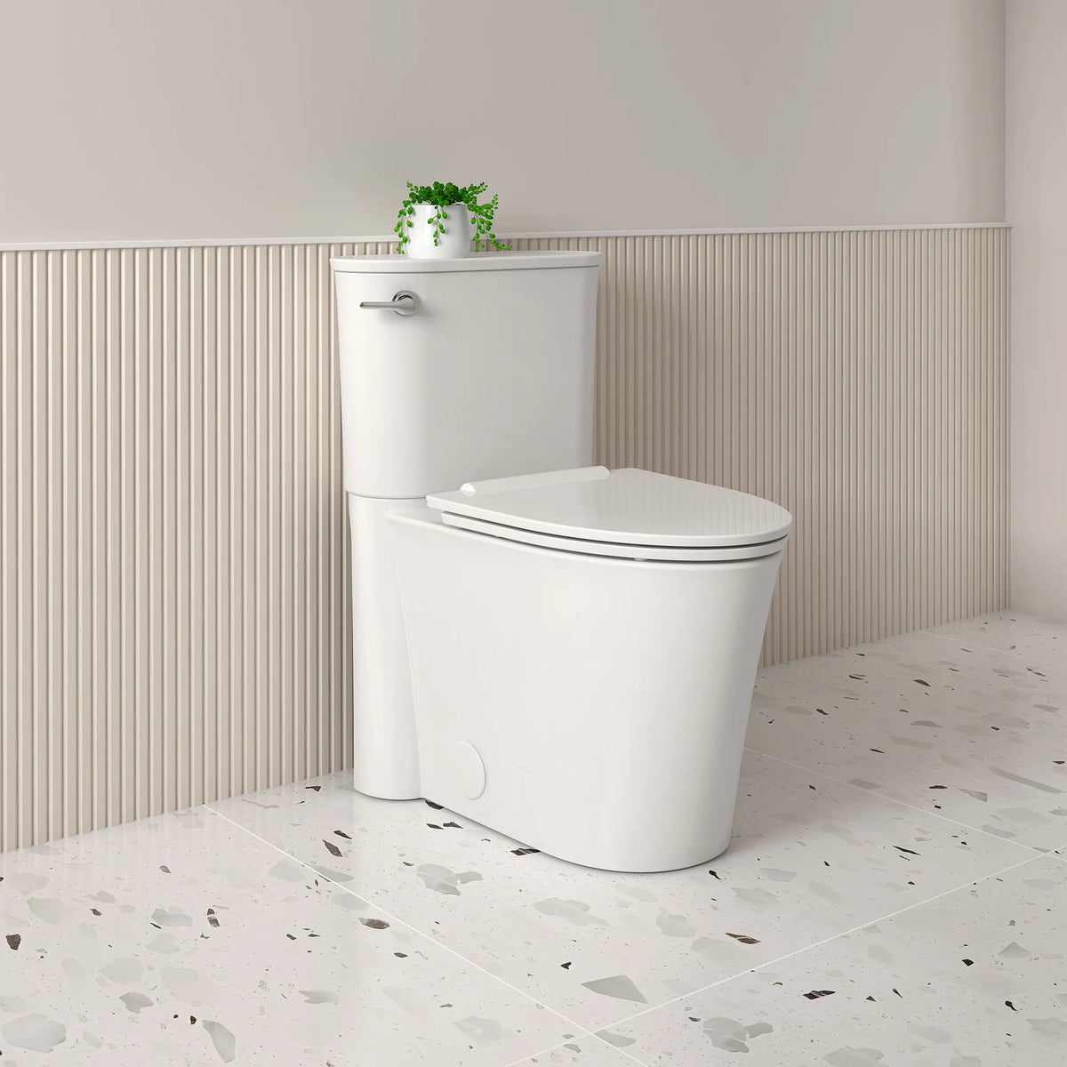 American Standard Studio S Skirted Two-Piece 1.28 gpf/4.8 Lpf Chair Height Elongated Toilet With Seat - details