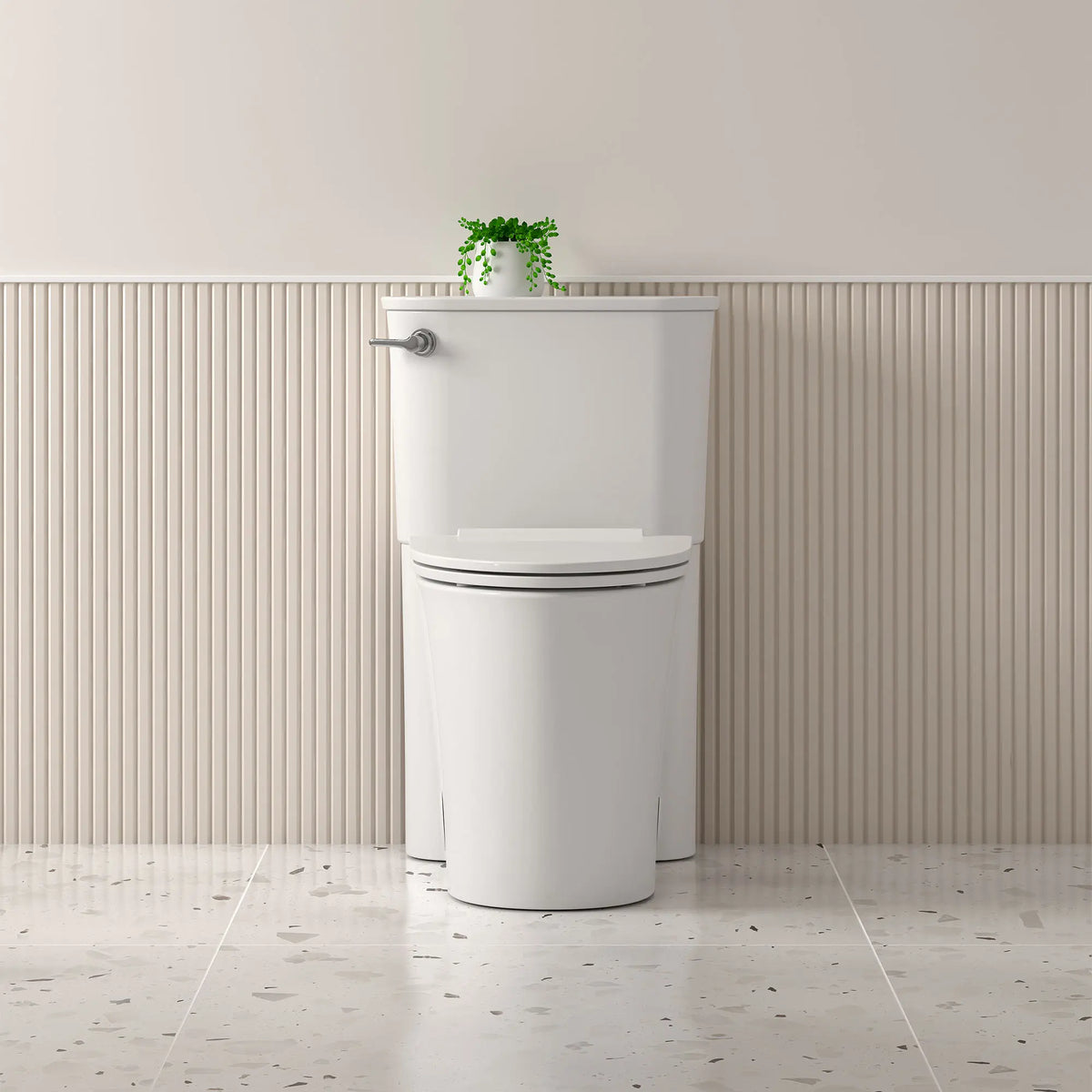 American Standard Studio S Skirted Two-Piece 1.28 gpf/4.8 Lpf Chair Height Elongated Toilet With Seat - details