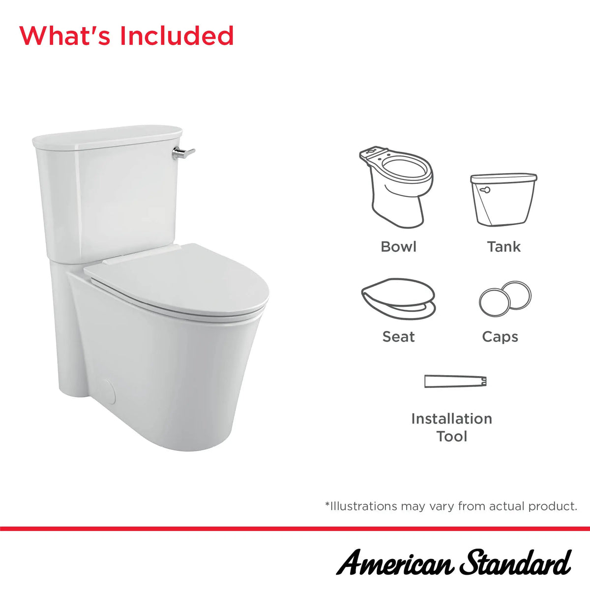 American Standard Studio S Concealed Trapway 1.28 gpf/4.8 Lpf Right-Hand Trip Lever Chair Height Elongated Toilet With Slow Close Seat - details