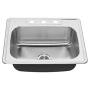 American Standard Colony 25 x 22-Inch Stainless Steel 3-Hole Top Mount Single-Bowl ADA Kitchen Sink - Stainless Steel