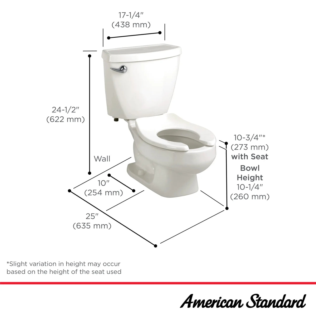 American Standard Baby Devoro Two-Piece 1.28 gpf/4.8 Lpf 10-1/4-Inch Height Elongated Toilet - details
