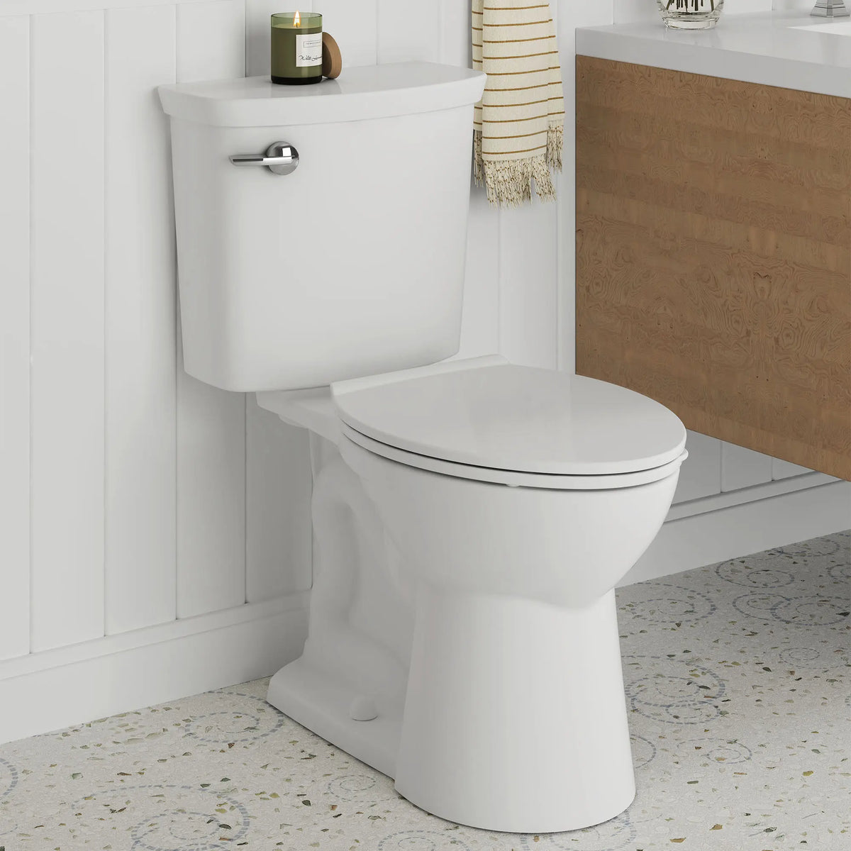 American Standard VorMax Two-Piece 1.0 gpf/3.8 Lpf Chair Height Elongated Toilet Less Seat - details