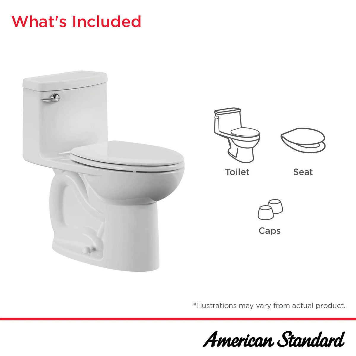 American Standard Compact Cadet 3 One-Piece 1.28 gpf/4.8 Lpf Chair Height Elongated Toilet With Seat - details