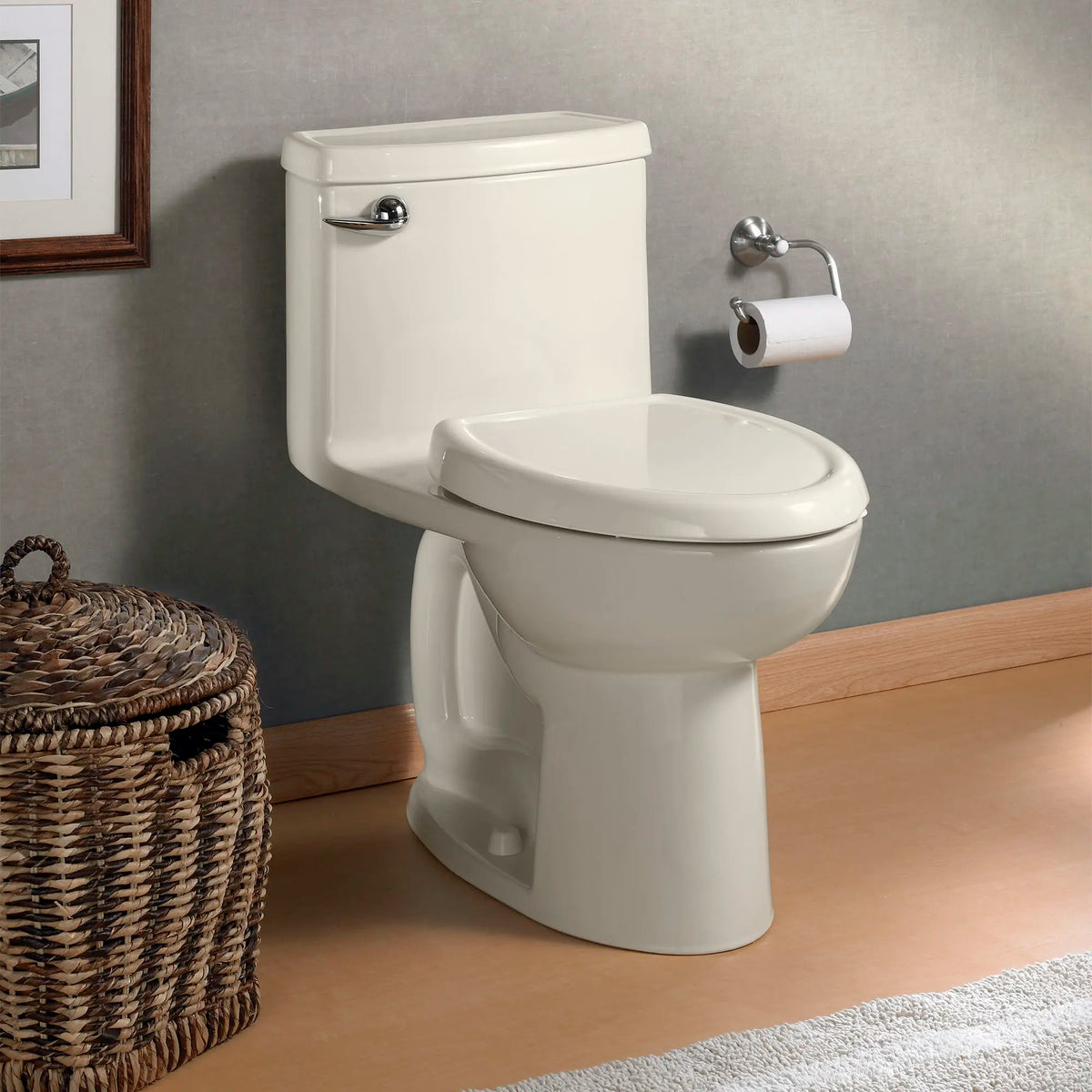 American Standard Compact Cadet 3 One-Piece 1.28 gpf/4.8 Lpf Chair Height Elongated Toilet With Seat - details