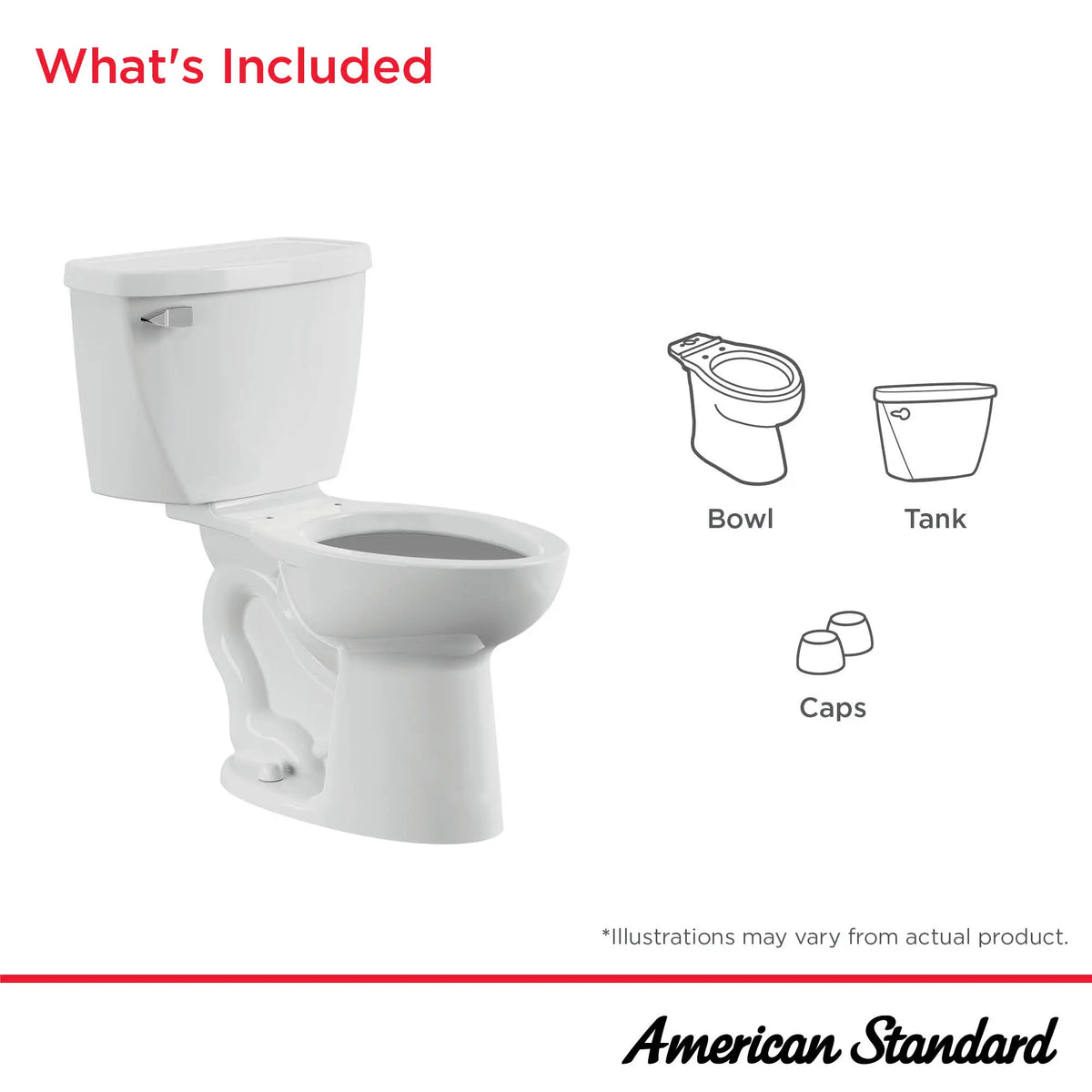 American Standard Cadet Two-Piece Pressure Assist 1.1 gpf/4.2 Lpf Chair Height Elongated EverClean Toilet - details