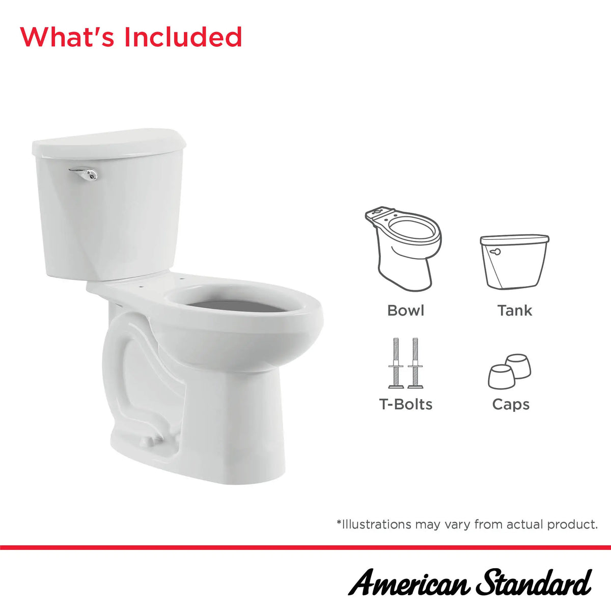 American Standard Colony3 Two-Piece 1.28 gpf/4.8 Lpf Chair-Height Elongated Toilet Less Seat - details