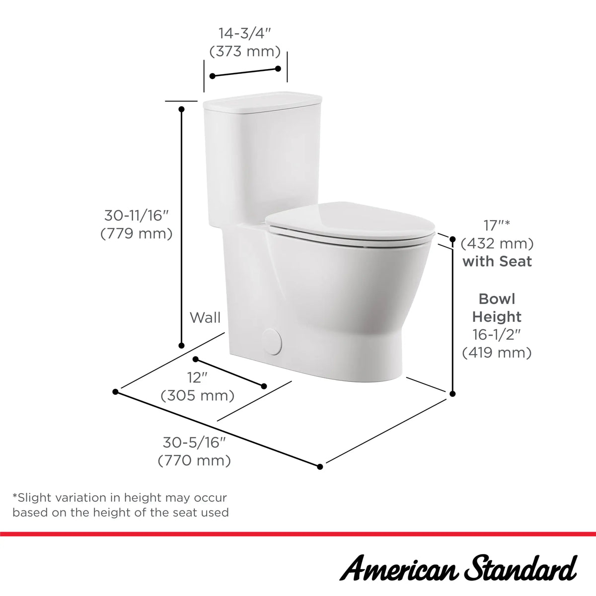 American Standard EcoStrength Aspiration Skirted Two-Piece 0.80 gpf/3.0 Lpf Chair-Height Right-Hand Trip Lever Elongated Toilet With Seat - details