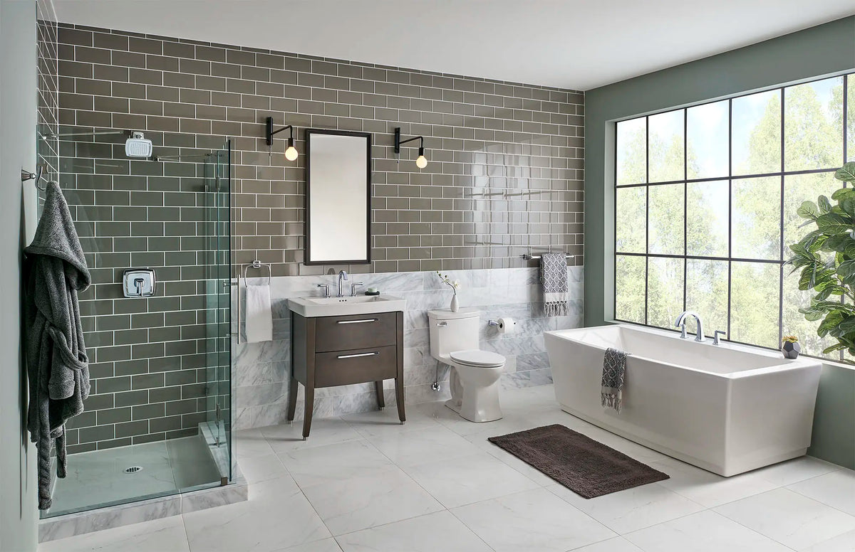 American Standard Townsend 68 x 36-Inch Freestanding Bathtub Center Drain With Integrated Overflow 2691004 - details