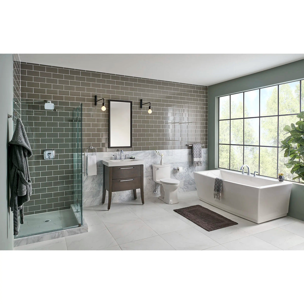 American Standard Townsend 68 x 36-Inch Freestanding Bathtub Center Drain With Integrated Overflow 2691004 - details