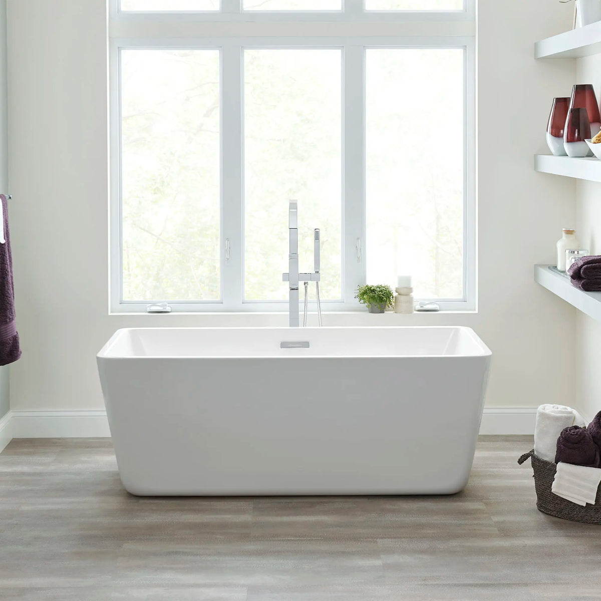 American Standard Sedona Loft 63 x 30-Inch Rectangle Freestanding Bathtub Center Drain With Integrated Overflow 2766034 - details